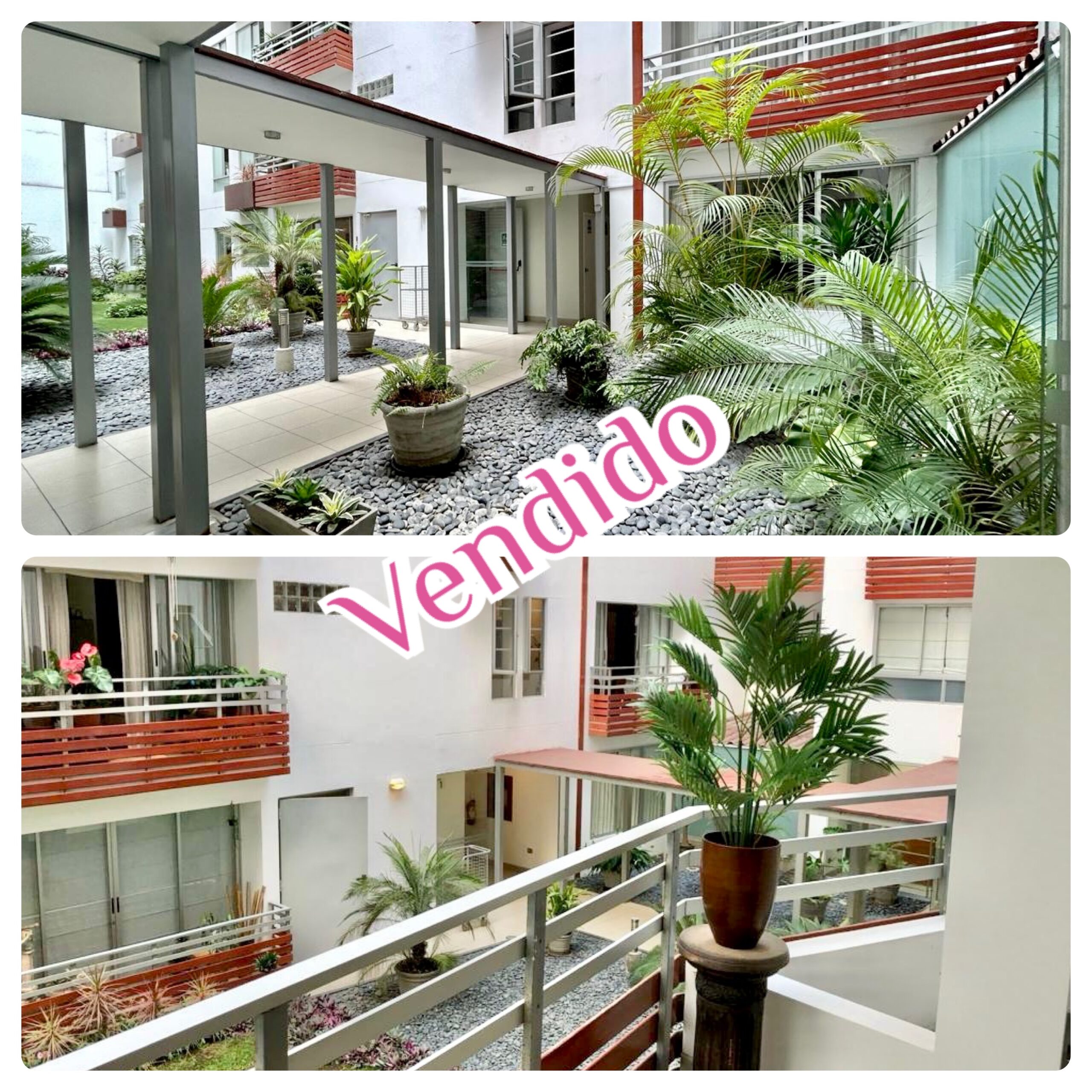 Se vende acogedor departamento con balcon y vista a lindo jardin interno en Miraflores