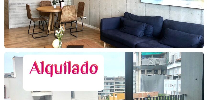 Se alquila moderno departamento amoblado con balcon en Barranco cerca a parque y malecon